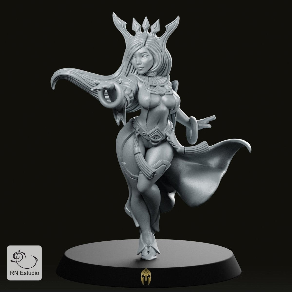 Sorceress Sapphire Mage Miniature - We Print Miniatures -RN Estudio