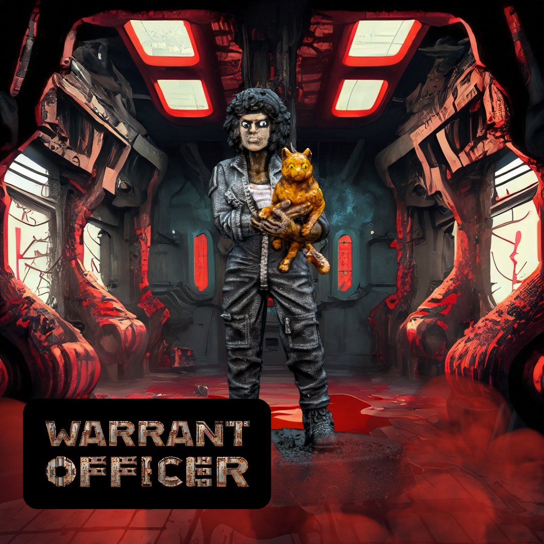 Space Crew Hyperiox Warrant Officer Miniature - We Print Miniatures -Papsikels Miniatures