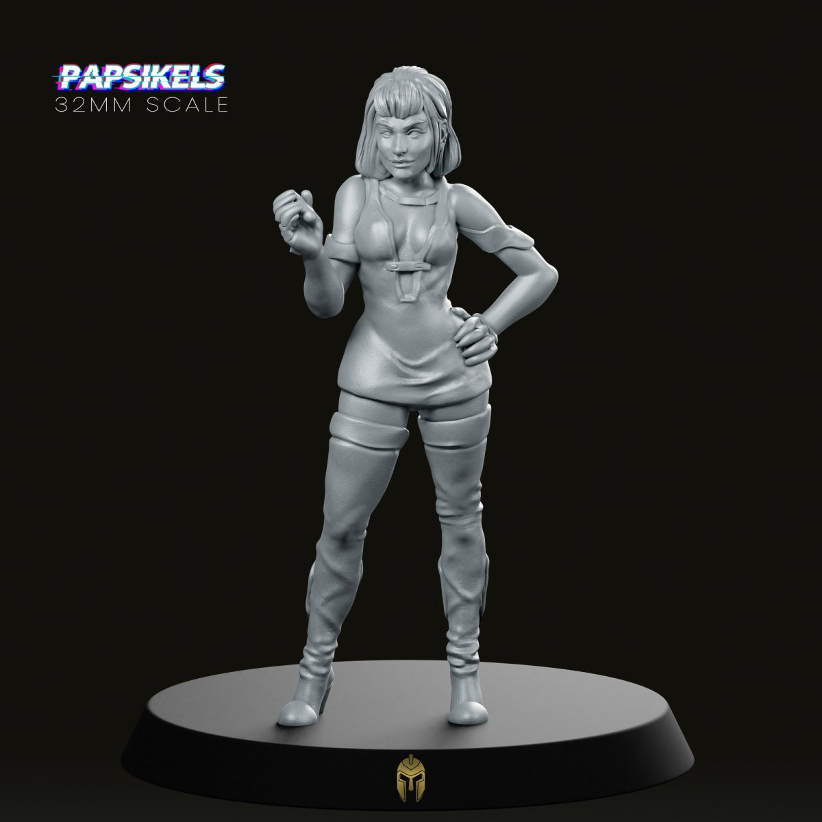 Steel Female Cyberpunk Miniature - We Print Miniatures -Papsikels Miniatures