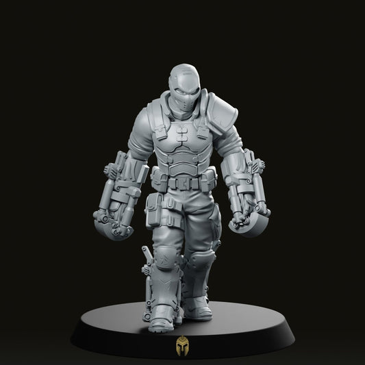 Super Ex-Soldier Future War Miniature - We Print Miniatures -Papsikels Miniatures