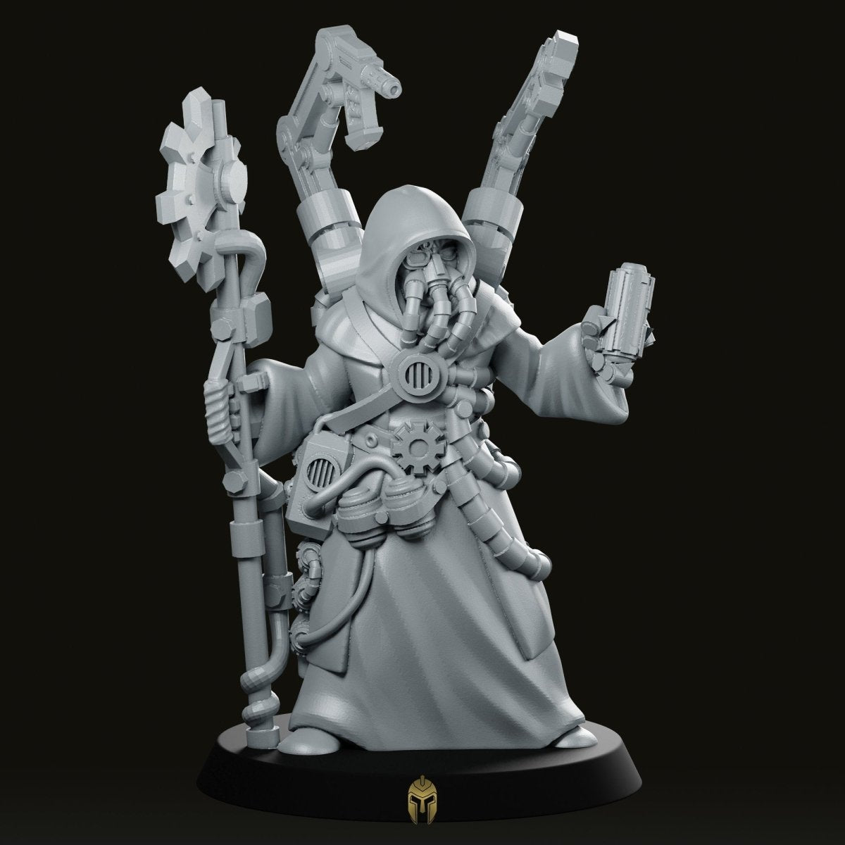 Tech Priest Complex Cyberpunk Miniature - We Print Miniatures -Onmioji