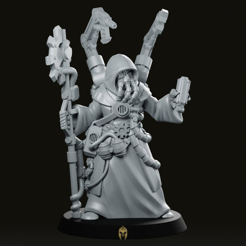 Tech Priest Complex Cyberpunk Miniature - We Print Miniatures -Onmioji