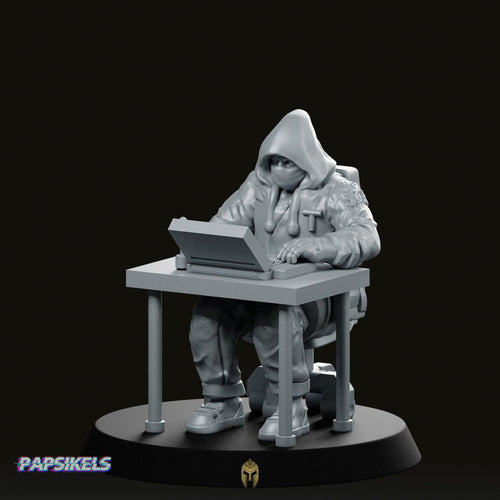 The Hacker Cyberpunk Netrunner Miniature - We Print Miniatures -Papsikels Miniatures