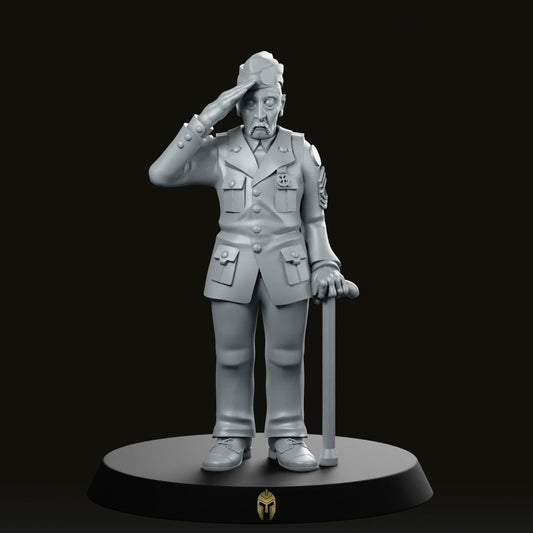 The Veteran V for Victory miniature - We Print Miniatures -Across The Realms