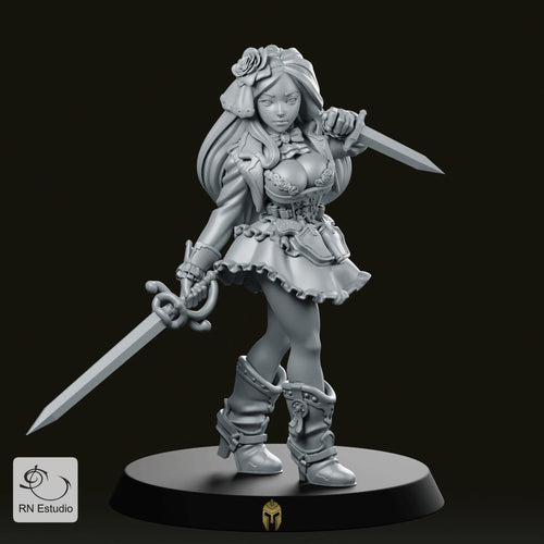 Violeta Fantasy Assassin Miniature - We Print Miniatures -RN Estudio