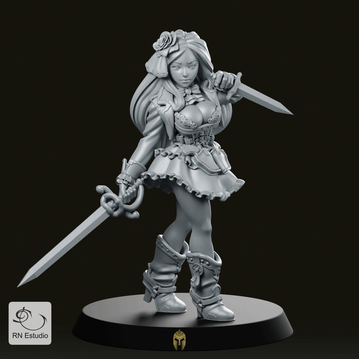 Violeta Fantasy Assassin Miniature Dual-Sword Female Rogue