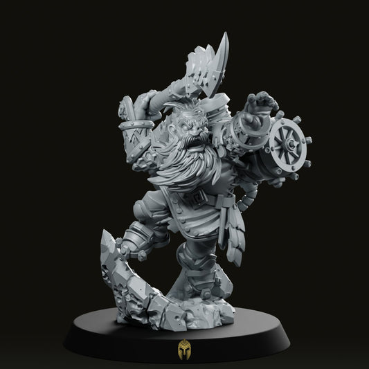 Vulcan Dwarves Magma Admiral Spear Miniature - We Print Miniatures -CastNPlay