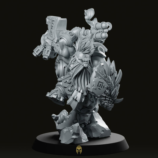Vulcan Dwarves Thoromir Lume Hammer&Shield Miniature - We Print Miniatures -CastNPlay