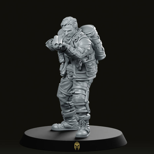 Wasteland Road Officer Sam Hardy Miniature - We Print Miniatures -Papsikels Miniatures