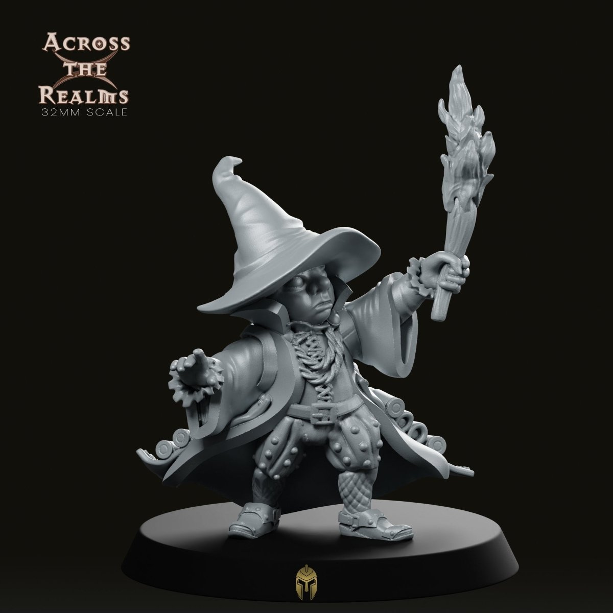 Wizard Gnome Mage Fantasy Miniature - We Print Miniatures -Across The Realms