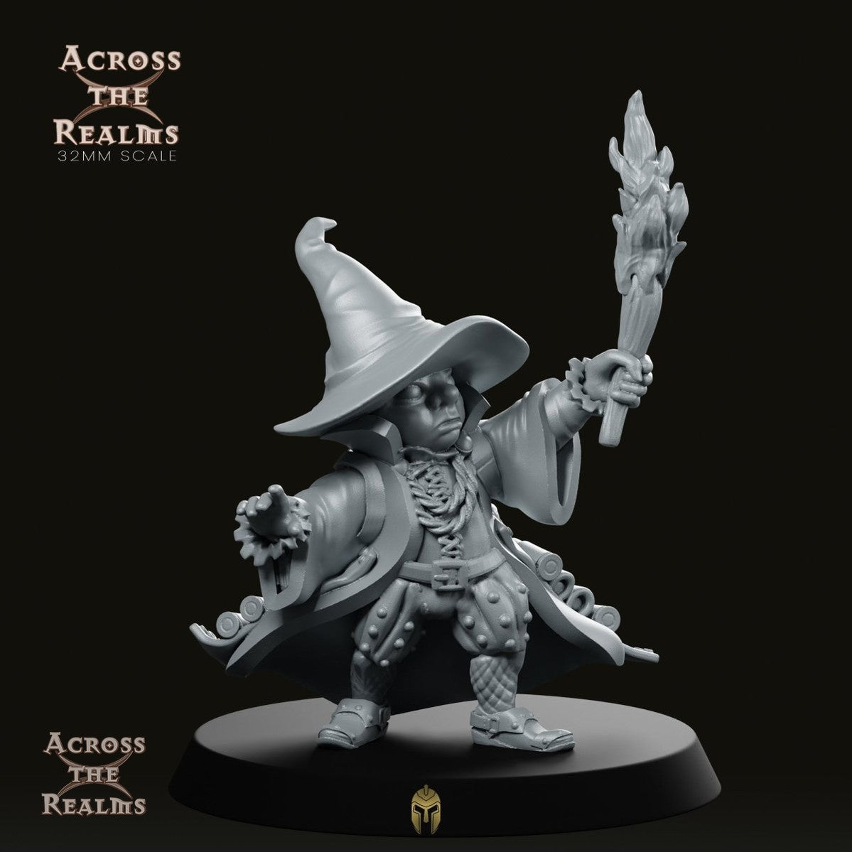 Wizard Gnome Mage Fantasy Miniature - We Print Miniatures -Across The Realms